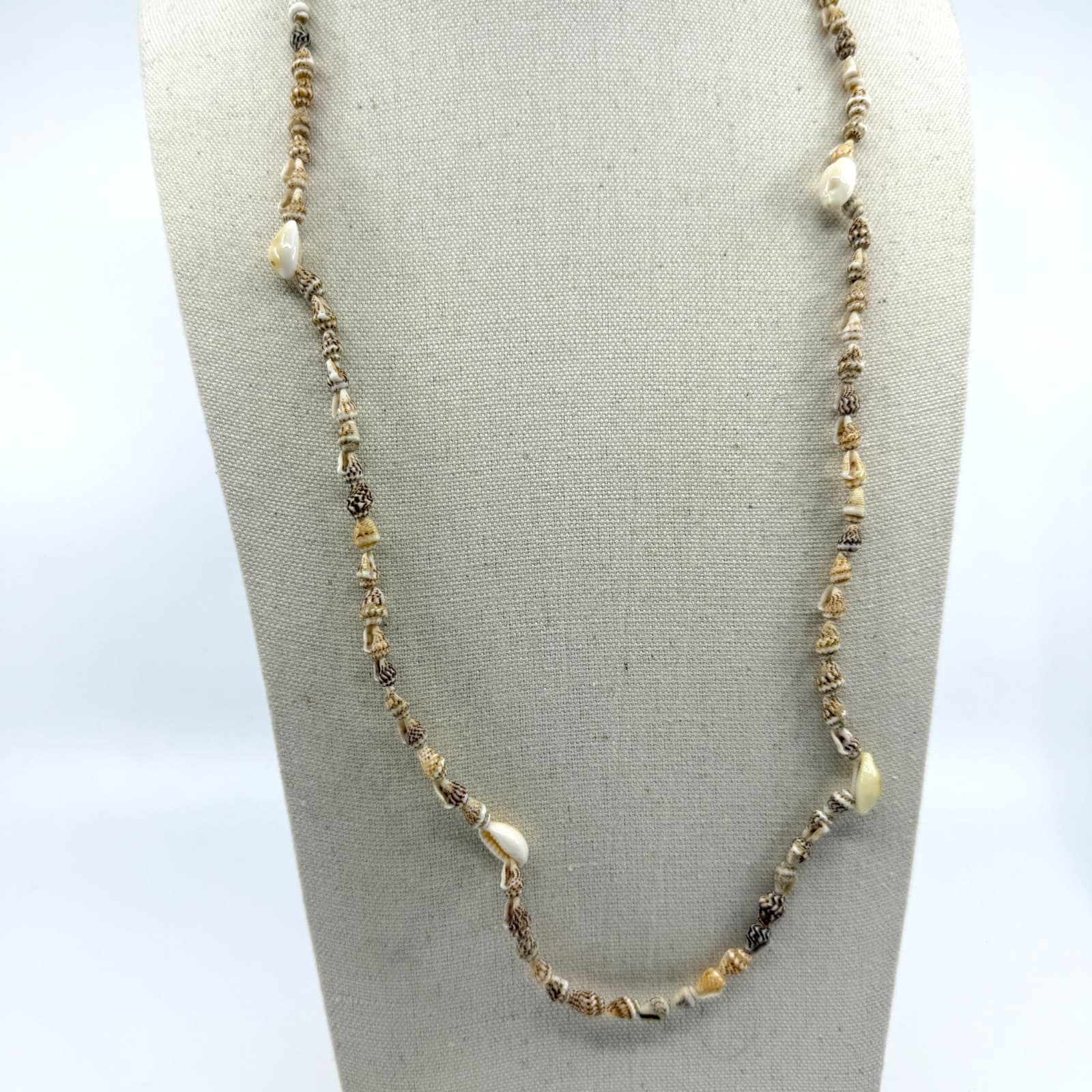 Boho Shell Necklace Long Layering Beach Jewelry Organic Coastal Minimalist Style