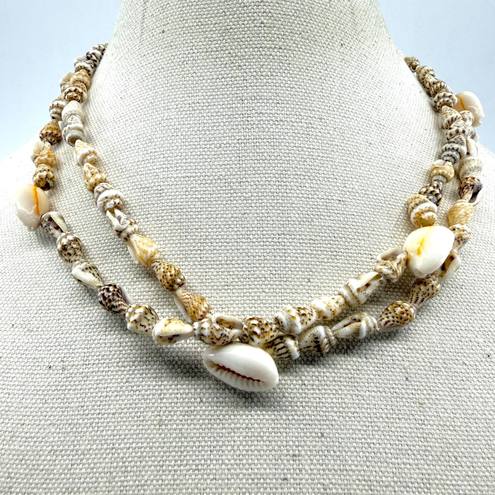 Bohemian Shell Layered Necklace Natural Beachy Statement Jewelry Gift for Her