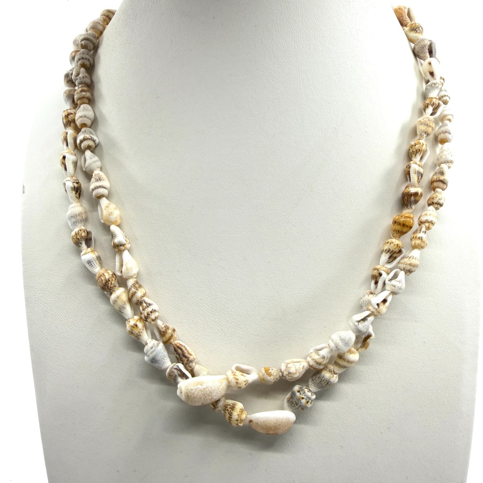 Double Layer Natural Seashell Beaded Necklace Beach Boho Coastal Jewelry Gift