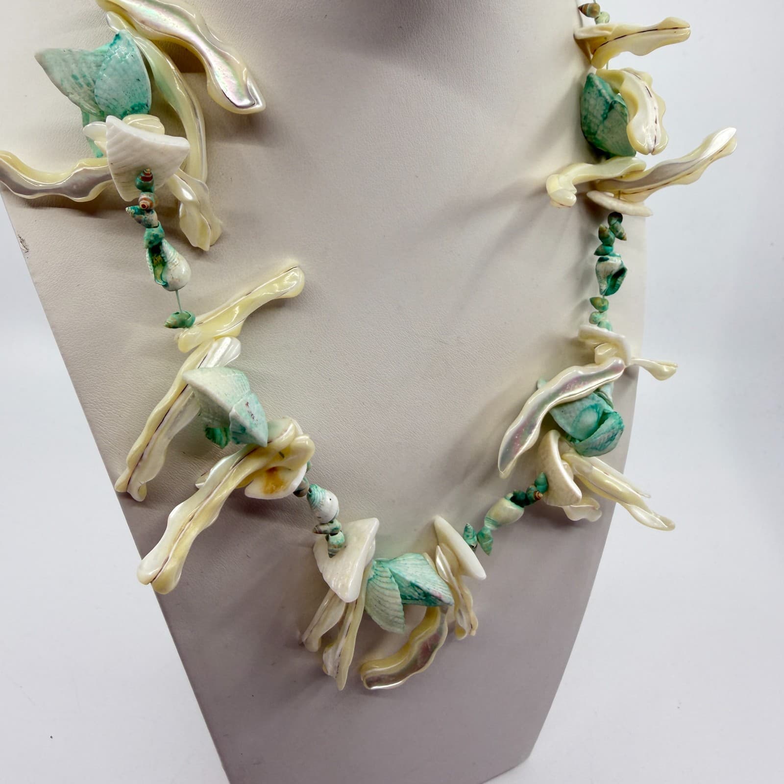 Coastal Seashell Statement Necklace Beachy Boho Layering Unique Vacation Jewelry