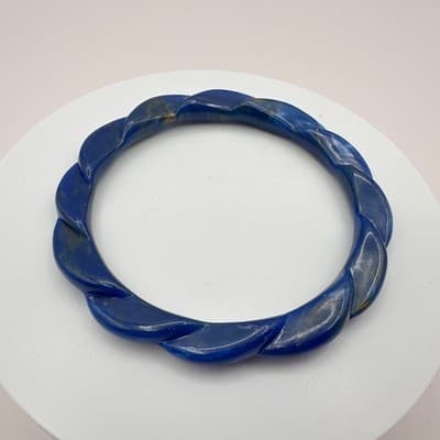 Vintage Y2K Blue Twisted Resin Chunky Bracelet Boho Women's Fashion Jewelry