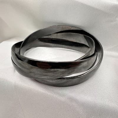 Vintage 90s Gunmetal Tone Interlocking Rolling Bracelets Women's Classic Jewelry