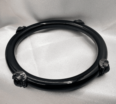Vintage Y2K Silver Tone Black Beaded Bracelet Women's Classic Fashion Jewelry