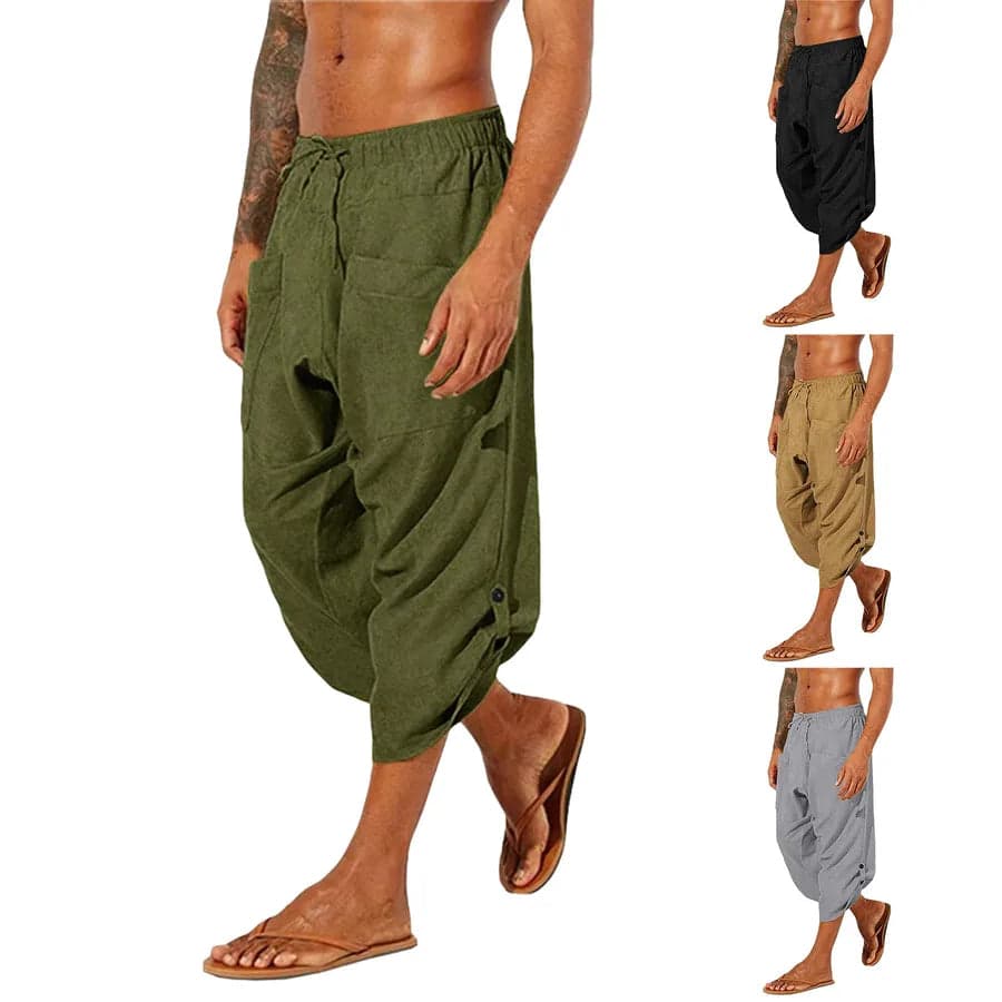 Calf-Length Cotton Gym Trousers