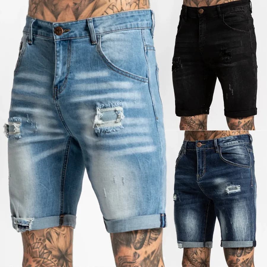 Washed Ripped Shorts
