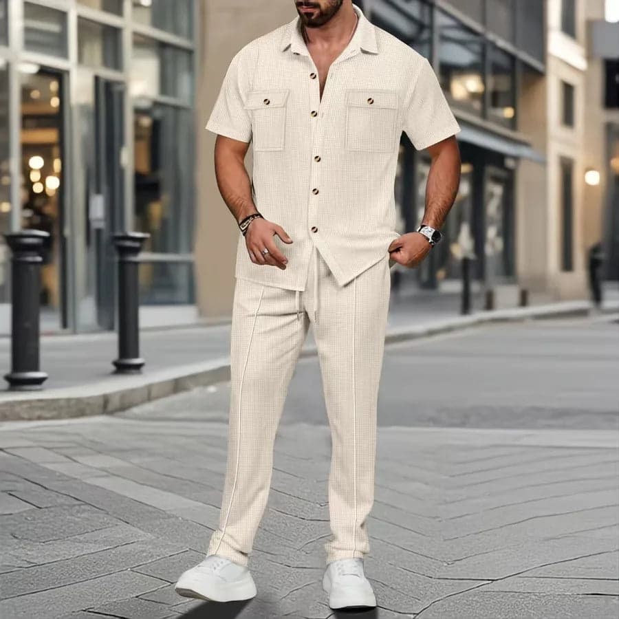 Short Sleeve Trousers Two-Piece Set