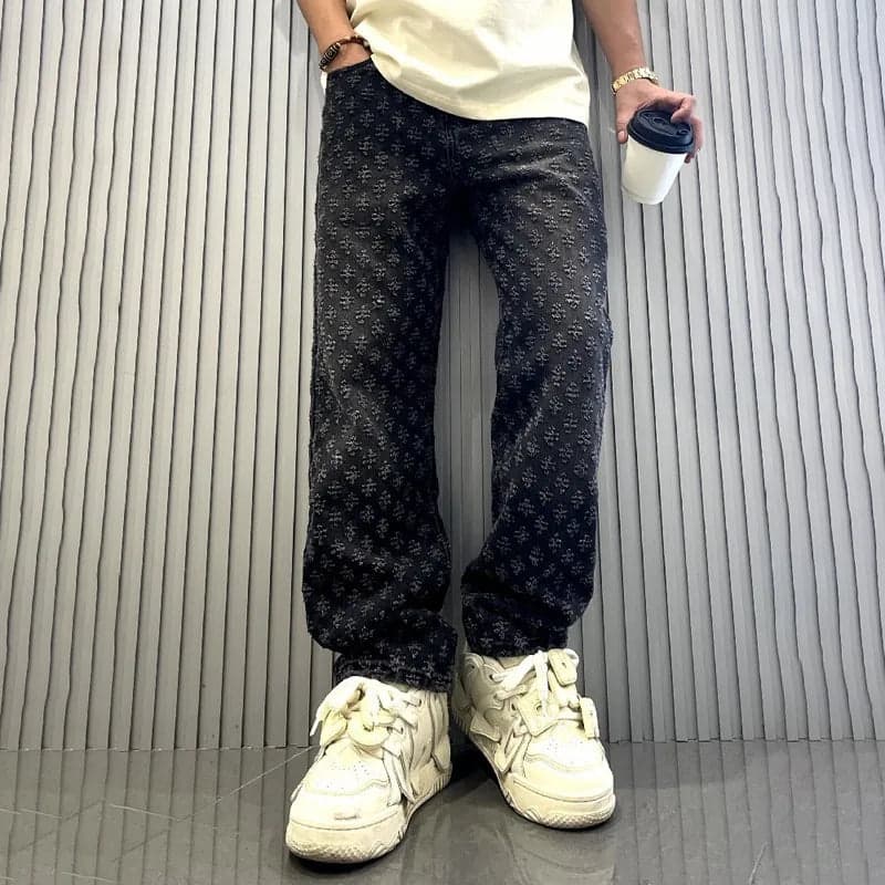 Men's Flower Casual Retro Loose Men's Bottoms