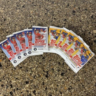 2022 Topps Baseball Series 1 & 2 5 Card Packs Lot Of 9 MLB Cards Base Set