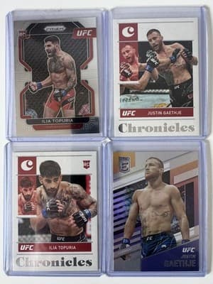 Ilia Topuria Justin Gaethje UFC MMA Lot 4x 2022 Panini Prizm Chronicles Elite RC