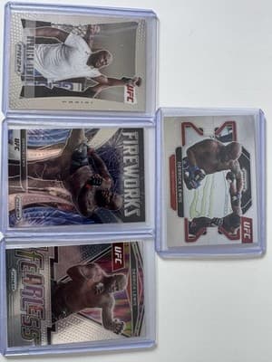 Derrick Lewis Panini Prizm UFC Card Lot 4 Fireworks Fearless Inserts MMA