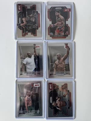2022 Panini Prizm UFC 6 Card Lot Gaethje Topuria Lewis Gane O'Malley Chandler