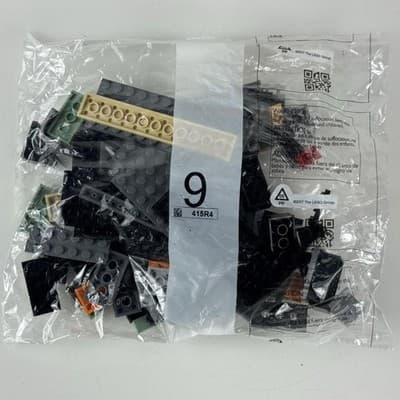 Retired LEGO Black Parts Bag 9 Sealed Bricks Plates Lot 2017 Pieces Building