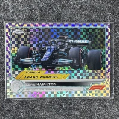 Lewis Hamilton 2022 Topps Chrome F1 Award Winners Checker Flag /199 Refractor