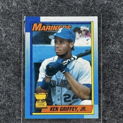 Ken Griffey Jr 1990 Topps All-Star Rookie Card #336 Mariners Bloody Elbow Error