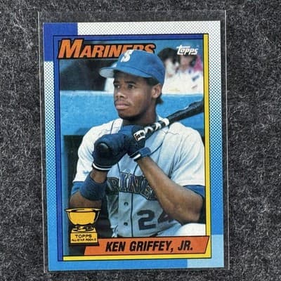 1990 Topps Ken Griffey Jr All Star Rookie Cup #336 Mariners Bloody Elbow Error