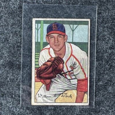 1952 Bowman Bill Werle St Louis Cardinals MLB Baseball Picture Card #248