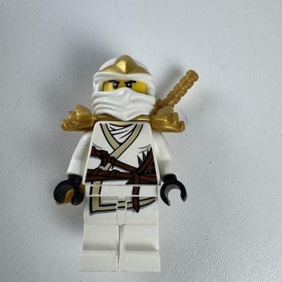 LEGO Ninjago Zane NJO0031 Minifigure White Ninja Gold Armor Sword Figure Toy