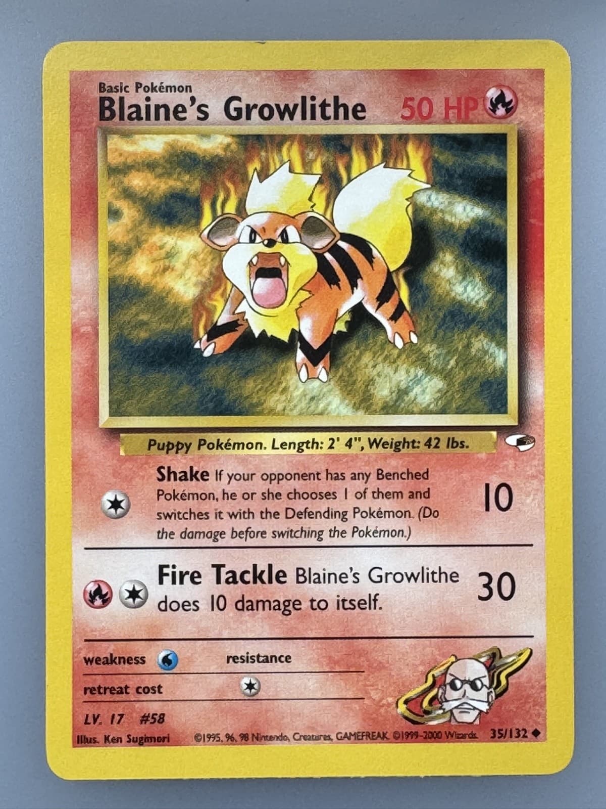 Blaine's Growlithe 035/132 Gym Heroes Regular