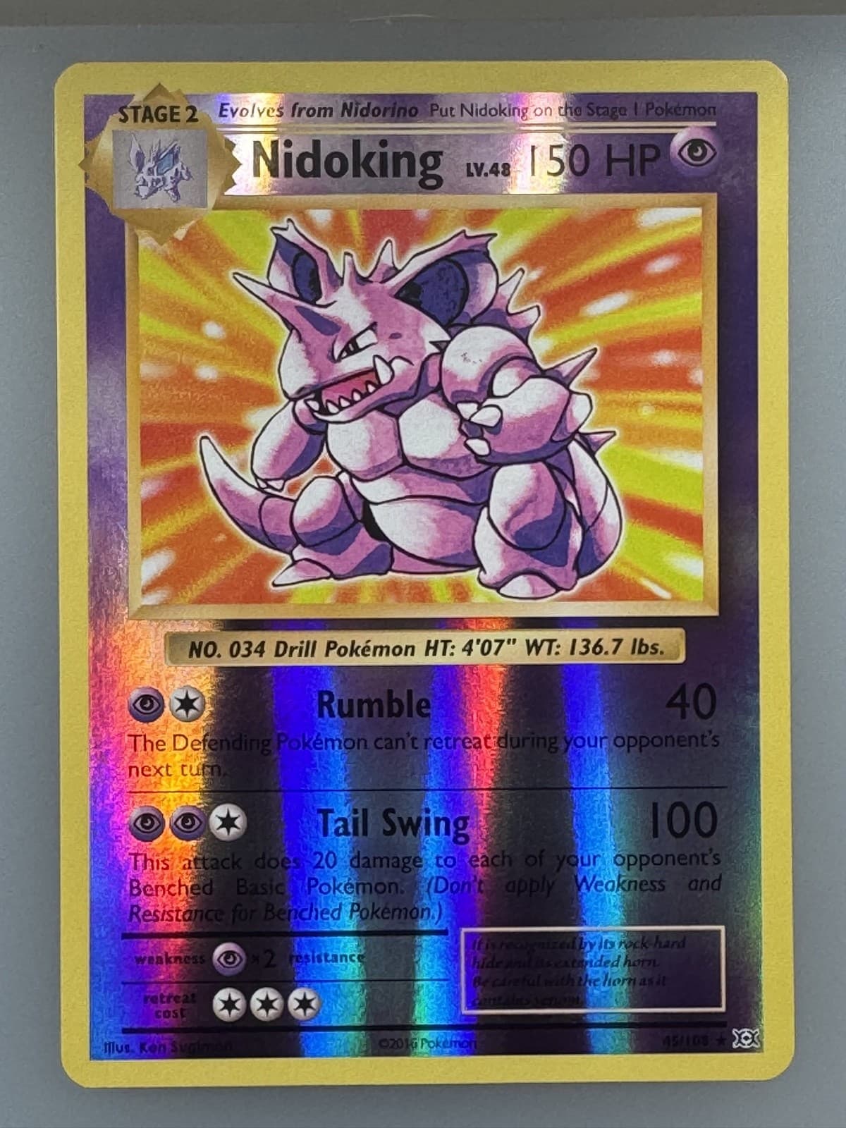 Nidoking 45/108 Evolutions Reverse Holo