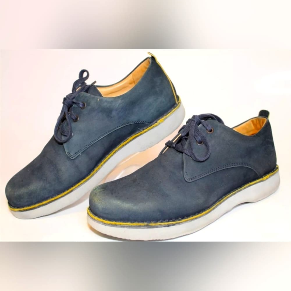 Samuel Hubbard Mens 10.5 M Blue Nubuck Leather Casual Oxfords Shoes