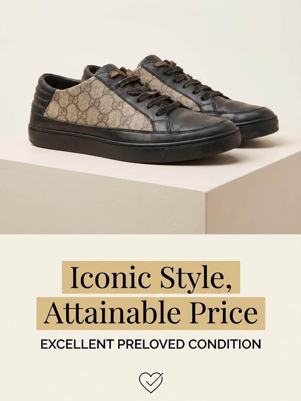 GUCCI SUPREME Monogram Low-Top skate Fashion Sneakers. M 9 E (Wide)