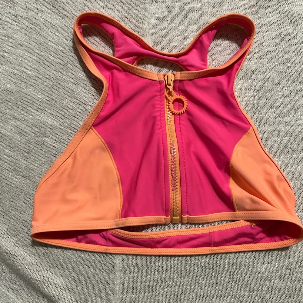 Adam Selman High Dive bikini top ultra pink small