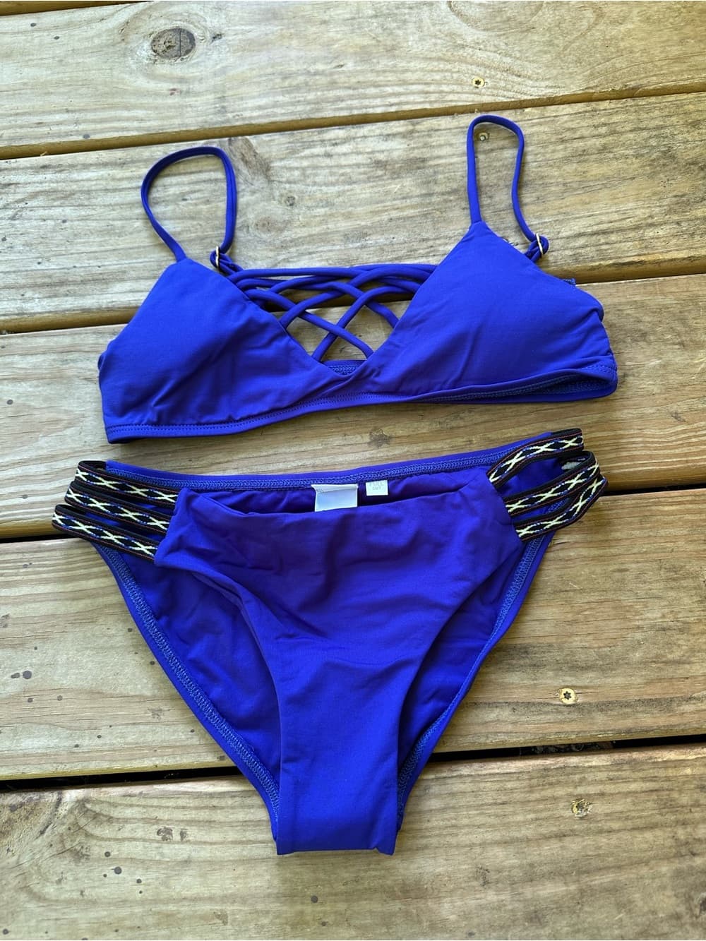 NWOT L*Space Jaime royal blue southwestern bikini set small