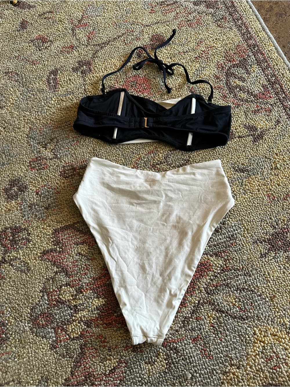 NWOT L*Space Nancy Lee high waist bikini set black white small