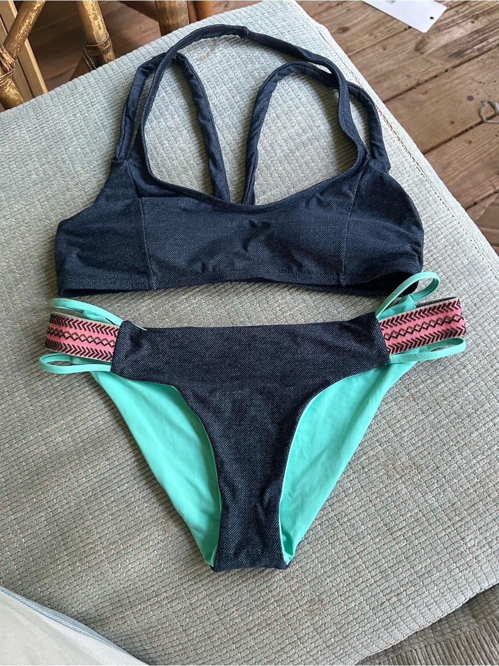 NWOT L*Space Night Tribe denim bikini set