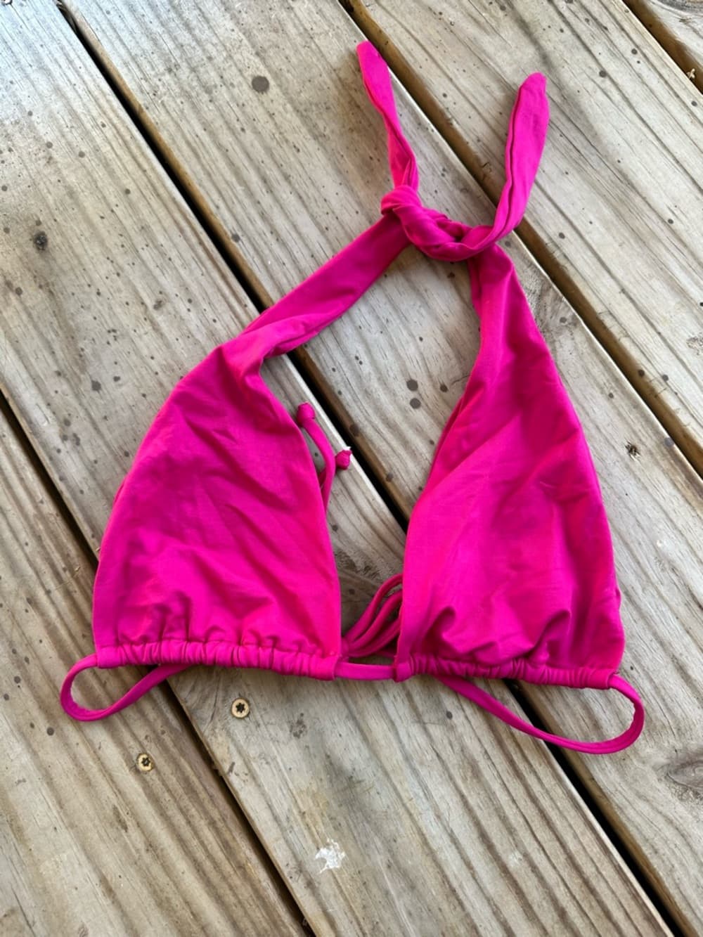 NWOT L*Space halter bikini top hot pink