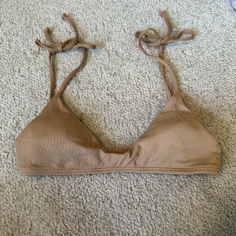 NWOT L*Space Daisy bikini top Camel ribbed