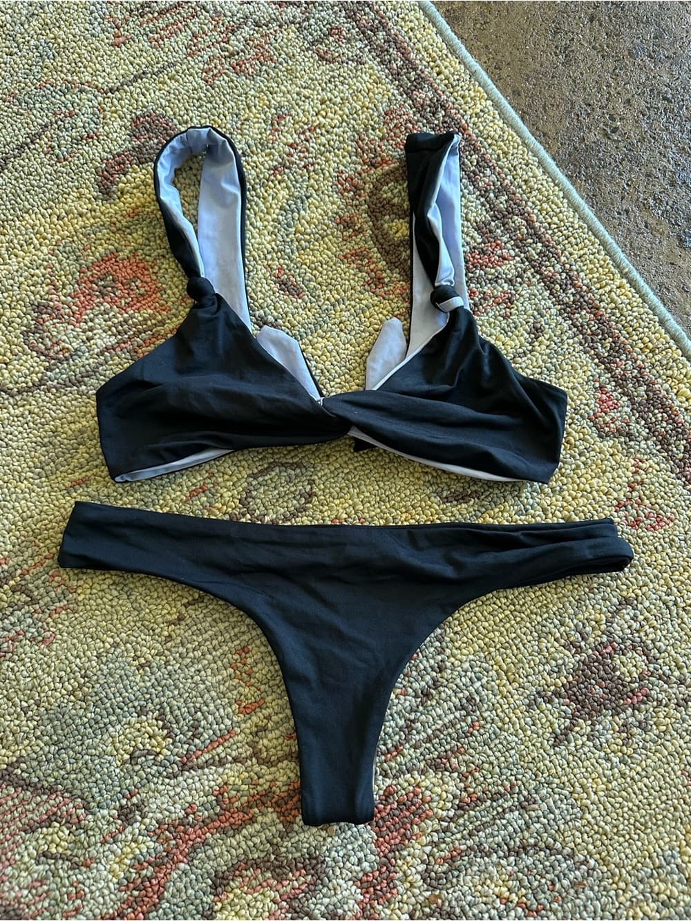 NWOT L*Space bikini set black lilac small
