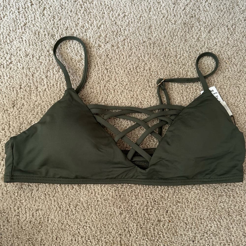 NWOT L*Space Jaime bikini top olive green