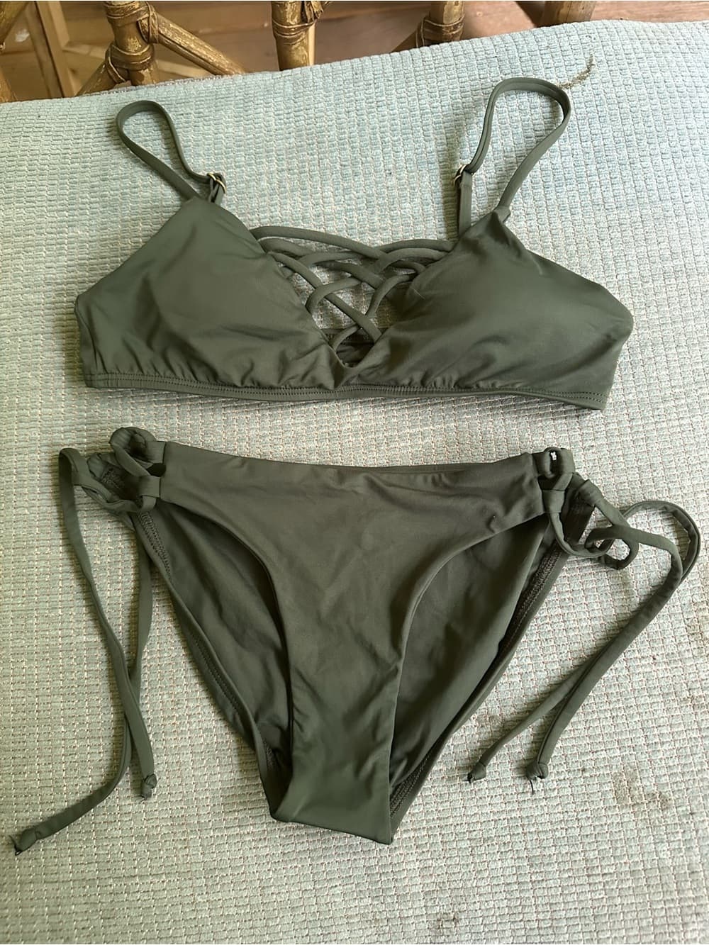 NWOT L*Space Jaime bikini set green extra small