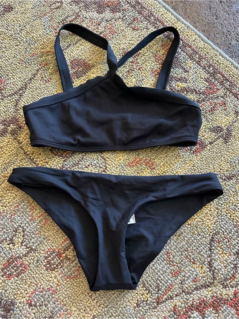 NWOT L*Space high neck bikini set black small