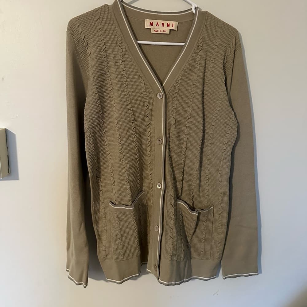 Marni cardigan tan white
