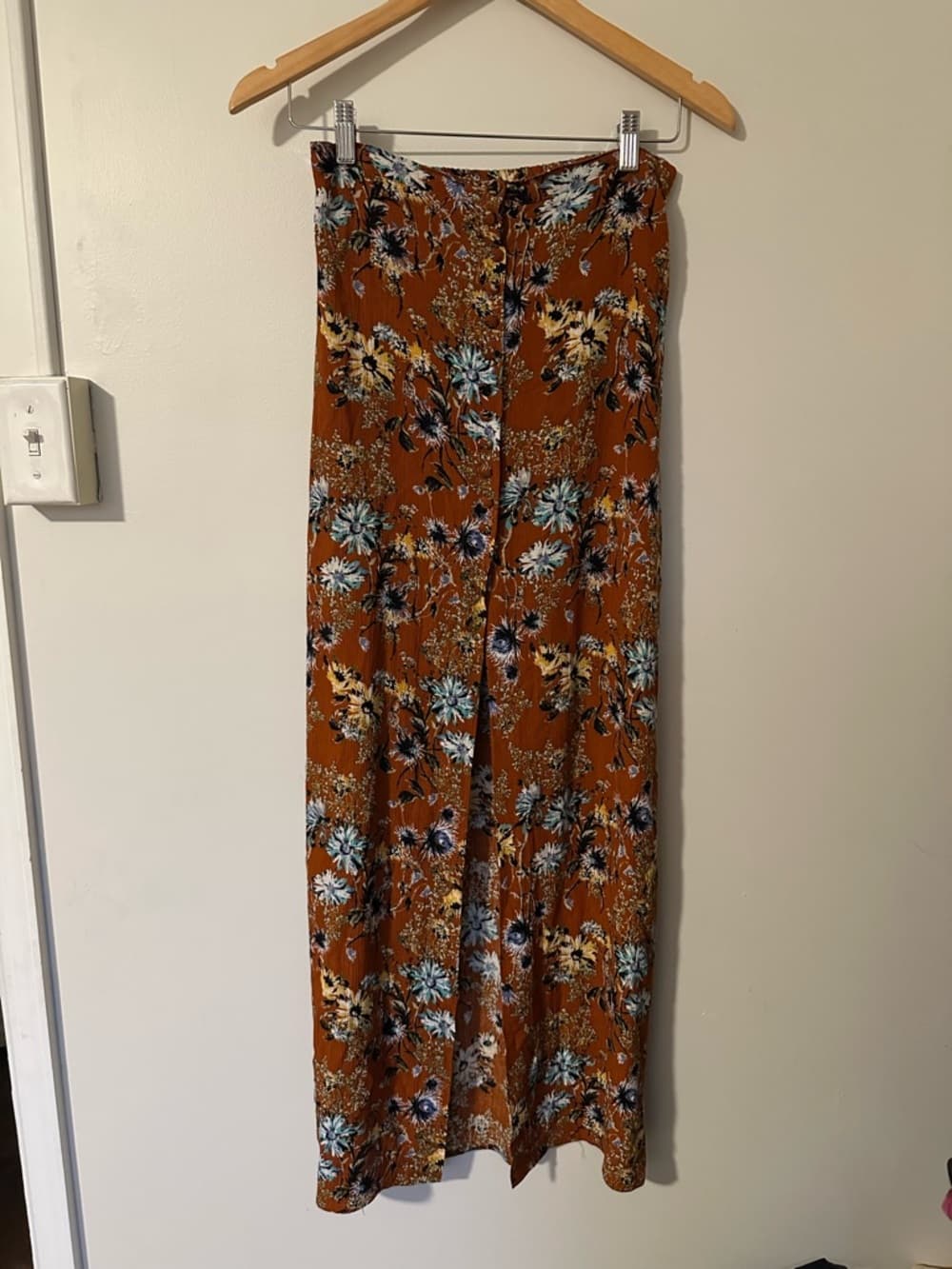 Blue Life maxi skirt floral button front