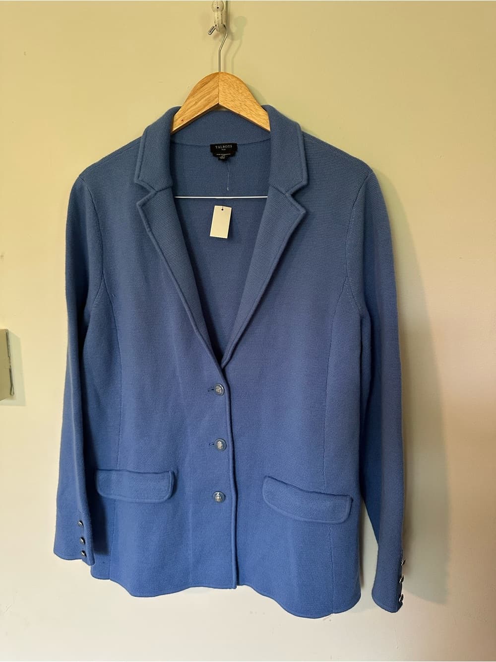 NWT Talbots 100% merino wool blazer blue 1X