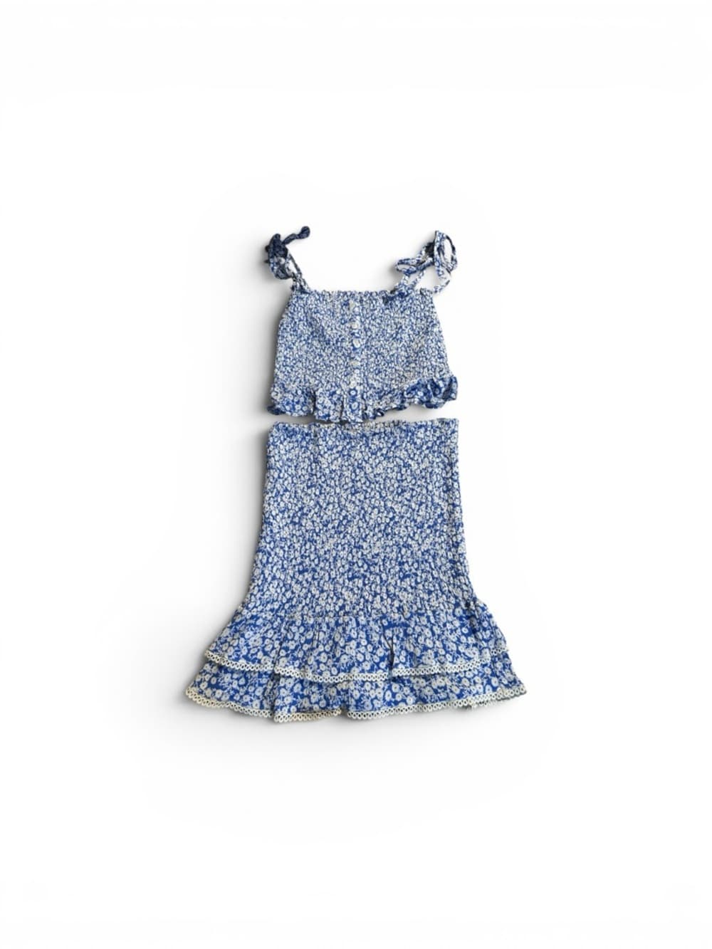 Lost and Wander Pick me skirt set blue white