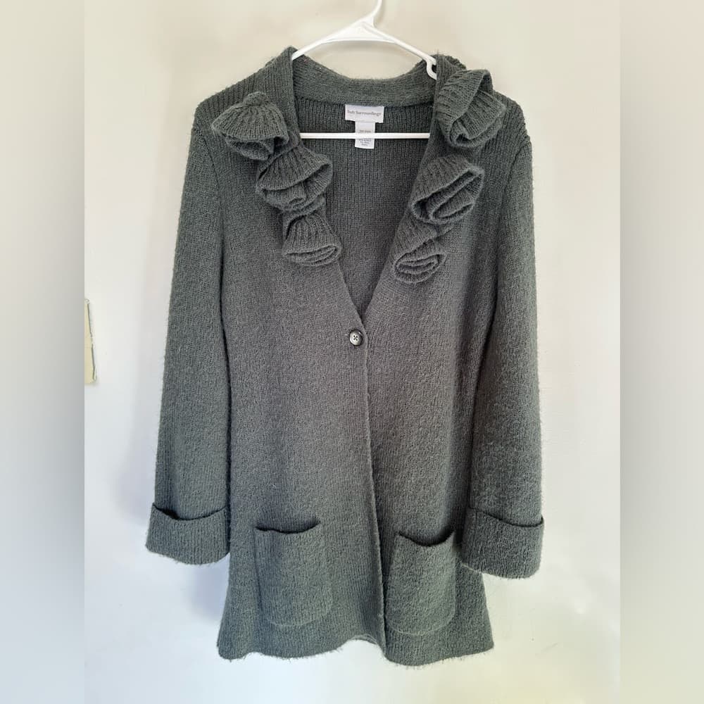 Soft Surroundings La Vie En Rose wool alpaca cardigan