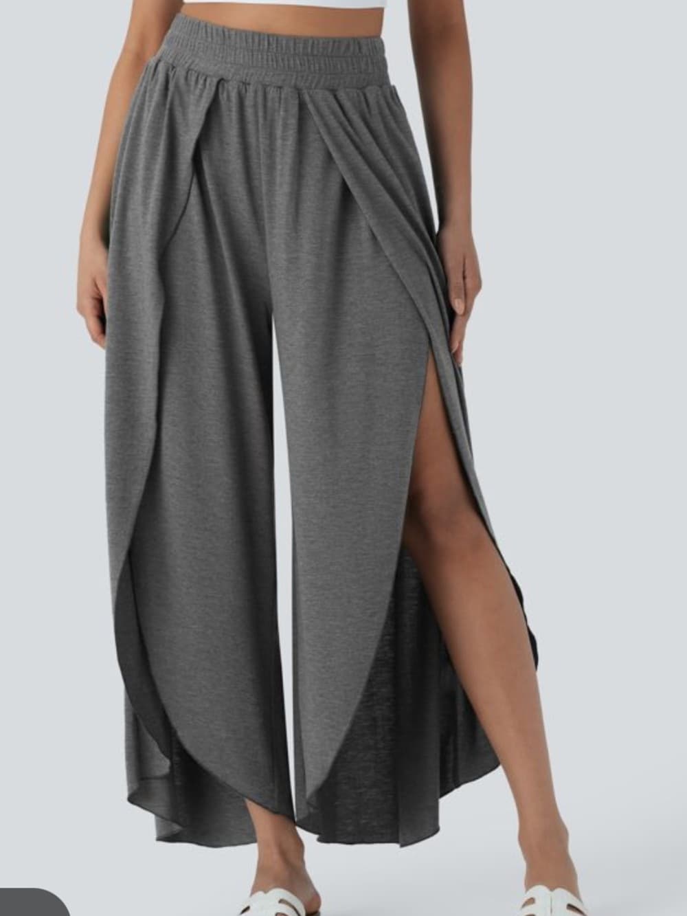 NWOT Halara high waisted flowy wide leg casual pants grey