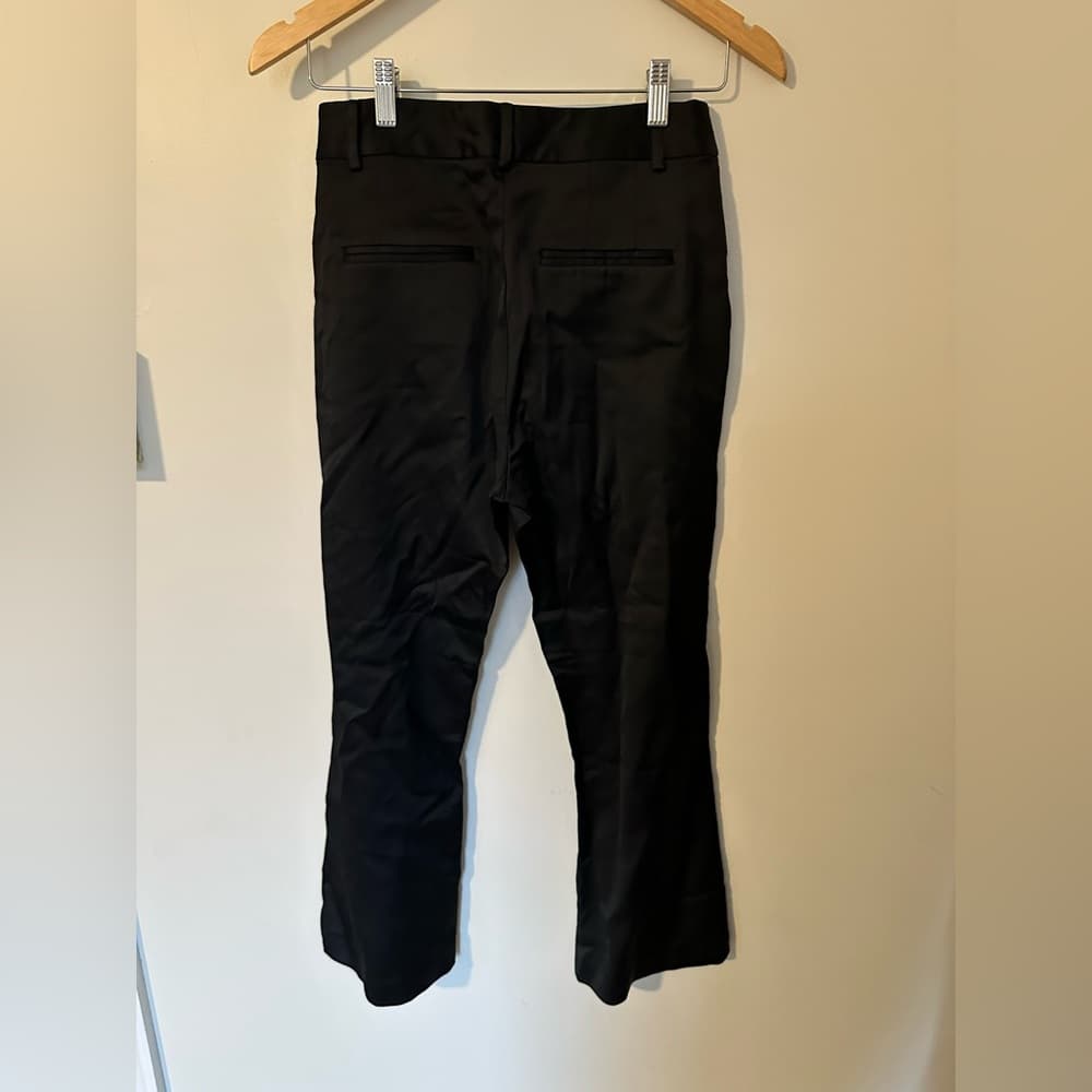 FRAME Crop Stretch Satin Flare Trouser Pants 4