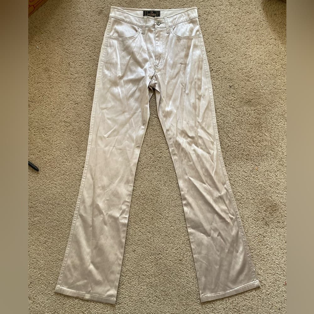 Fendi Satin bootcut pants silver