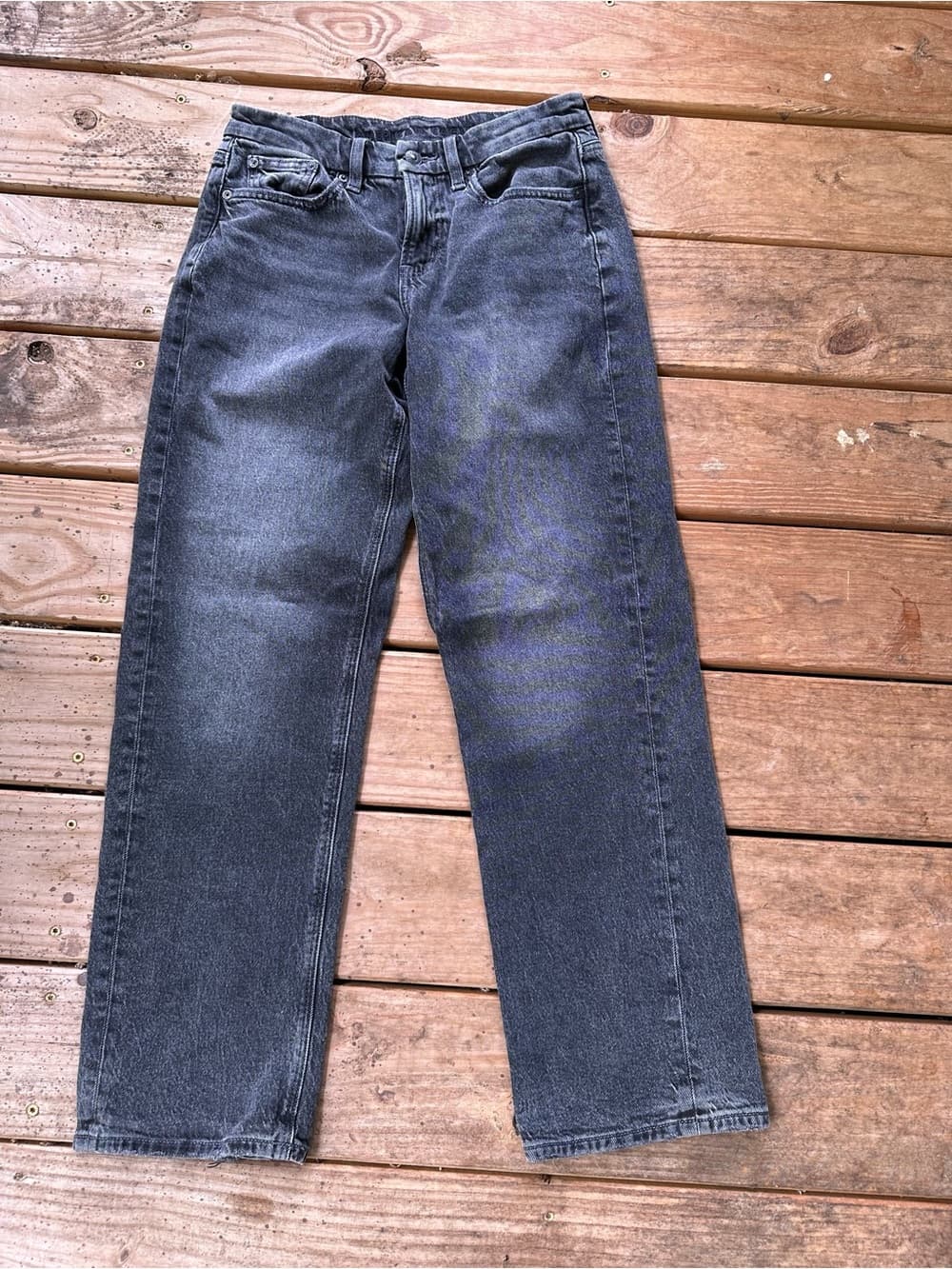 American Eagle Curvy straight jeans 4 black