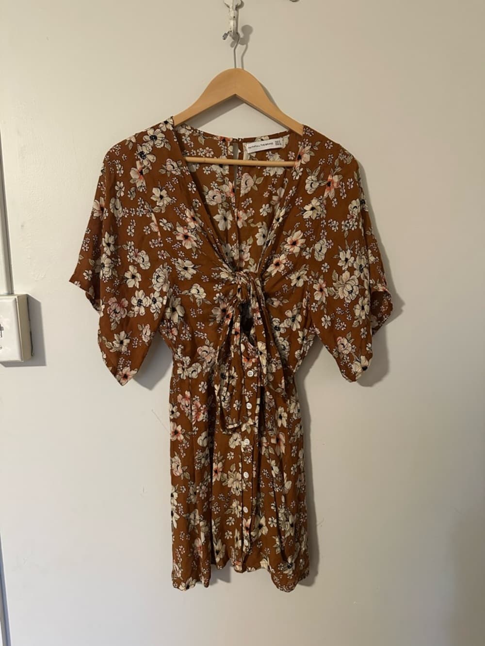 Faithfull the brand tie front floral dress