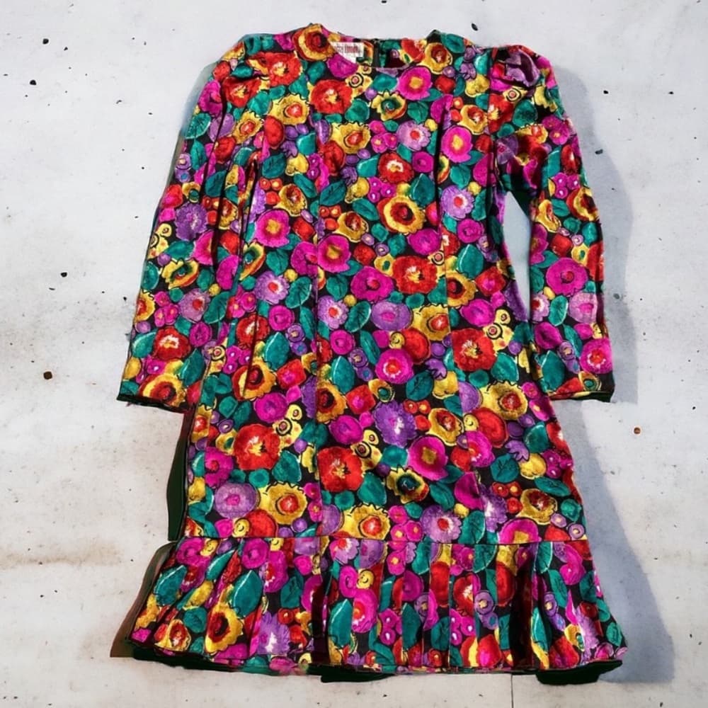 Vintage silk Maggie London dress floral