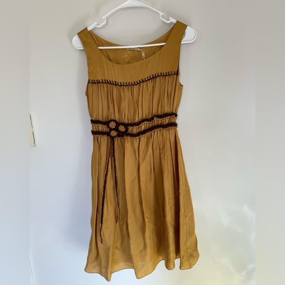 Vintage Max Studio silk blend peasant babydoll dress xs