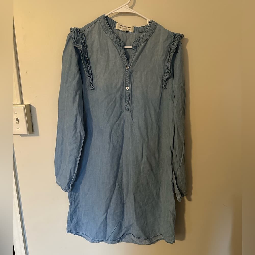 Cloth and Stone Anthropologie long sleeve chambray dress medium