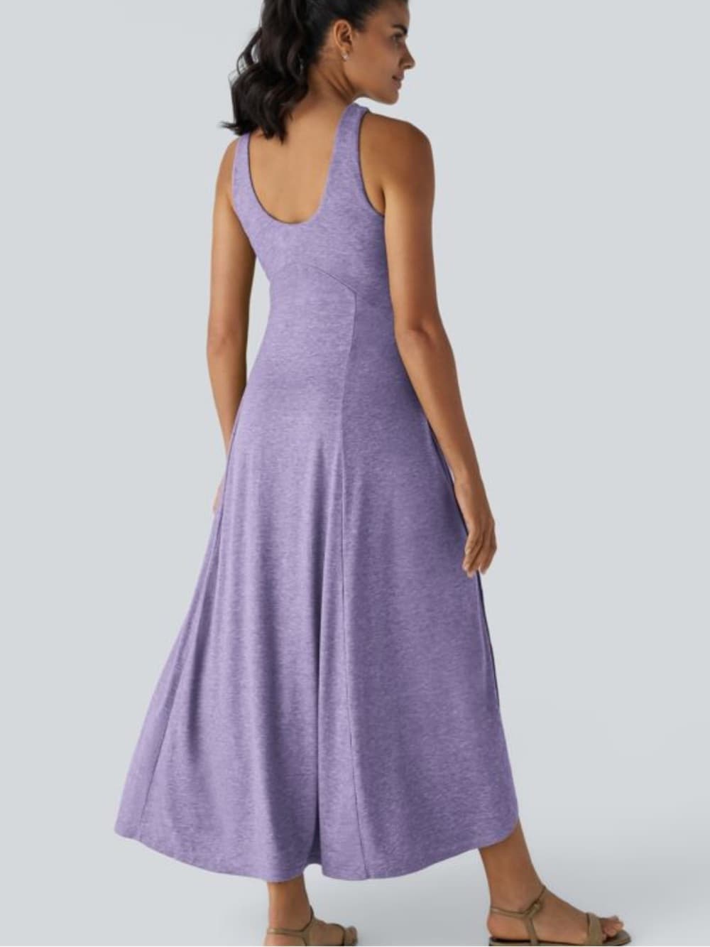 NWOT Halara Halara Women's U Neck Flowy Maxi Casual Tank Dress purple