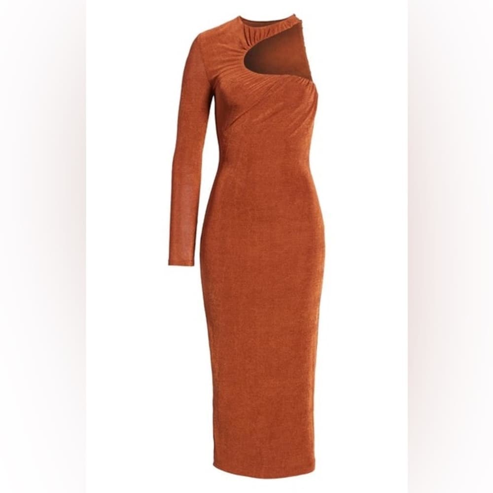 Misha Revolve Asher dress ginger metallic
